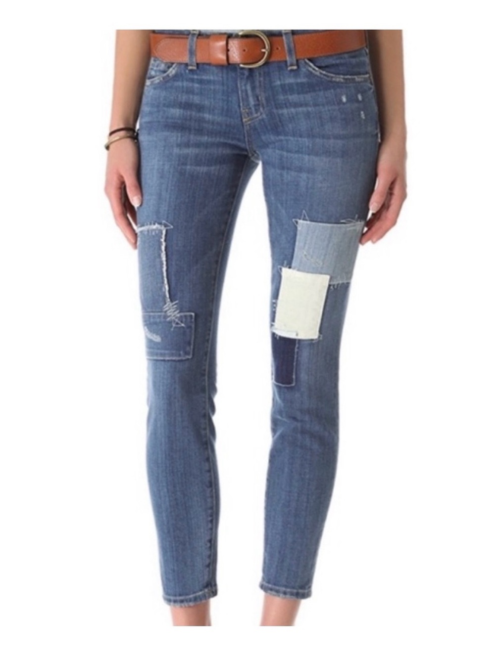 Current/Elliott Stiletto Patchwork Skinny Jeans